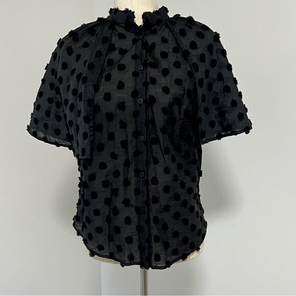 NWOT COREY LYNN CALTER chrisley pom pom top in black Small - Picture 5 of 14